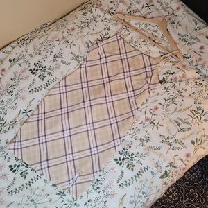 No Boundaries Beige and Brown Plaid Bodycon Mini Dress